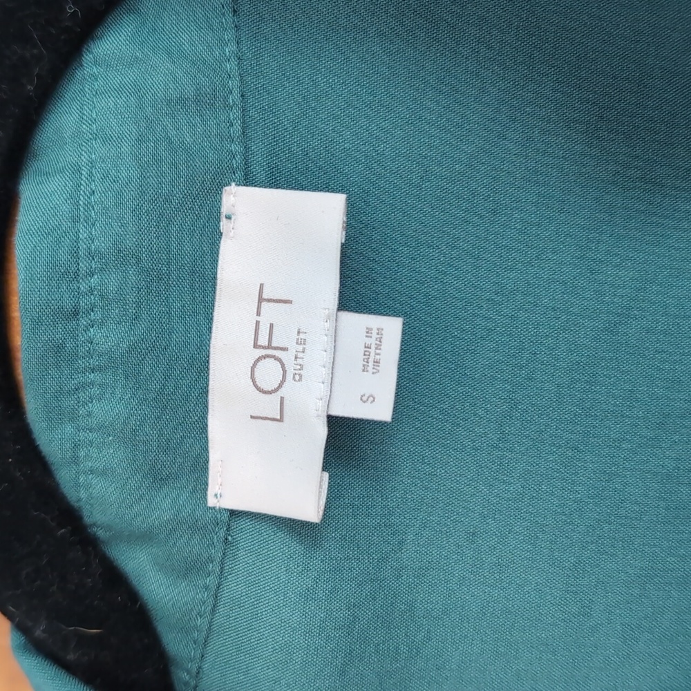 LOFT Outlet Teal Babydoll Dress - Picture 2 of 4